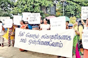 Women’s organisations in Batticaloa held a solidarity demonstration calling for reform of the Muslim Marriage and Divorce Act