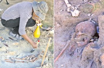 Forensic archeologist at work
