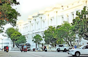 The massive white imposing building of the GPO during colonial times