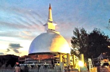 The lights come on to assist in the night.