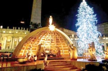 The Christmas Tree and Nativity Scene at St. Peter’s Square at the Vatican in 2022 