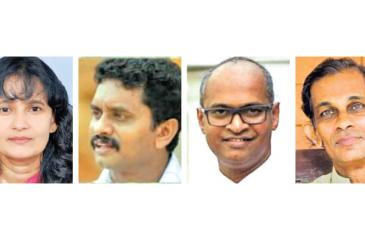 From Left: Prof. Chamali Nahagallage, Sri Lanka Green Movement Chair Suranjan Koddituwakku, Sri Lanka Wildlife and Nature Conservation Society Chair Spencer Manupillai and celebrated author Matugama Senwiruwan