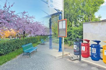 Disposal points at a Swiss Bus stop