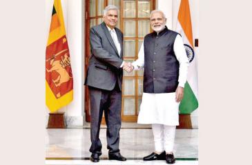 President Ranil Wickremesinghe with Indian Prime Minister Narendra Modi during a previous meeting
