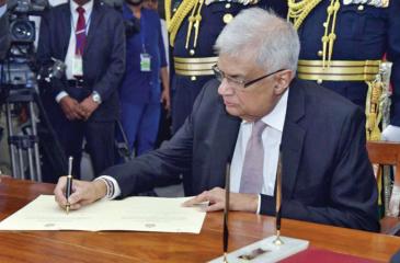 President Ranil Wickremesinghe being sworn in