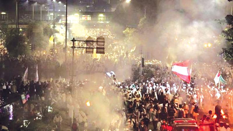The protests were largely peaceful but some demonstrators clashed with police (GettyImages)