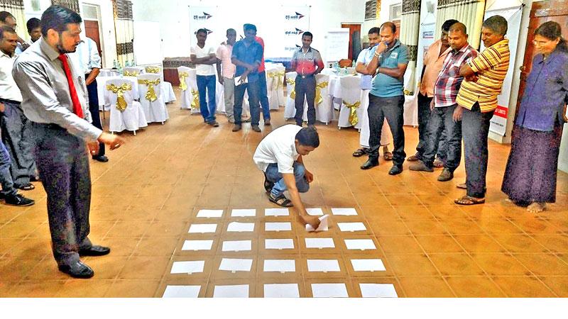 Ismail Azeez of IIDT at an experiential learning session during a Divi Shakthi program