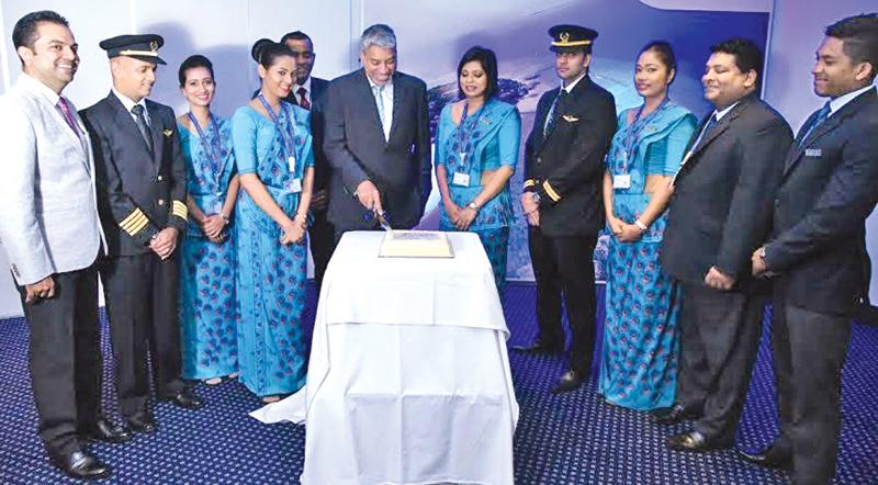 SriLankan staff flying to Gan Island with the CEO Captain Suren Ratwatte