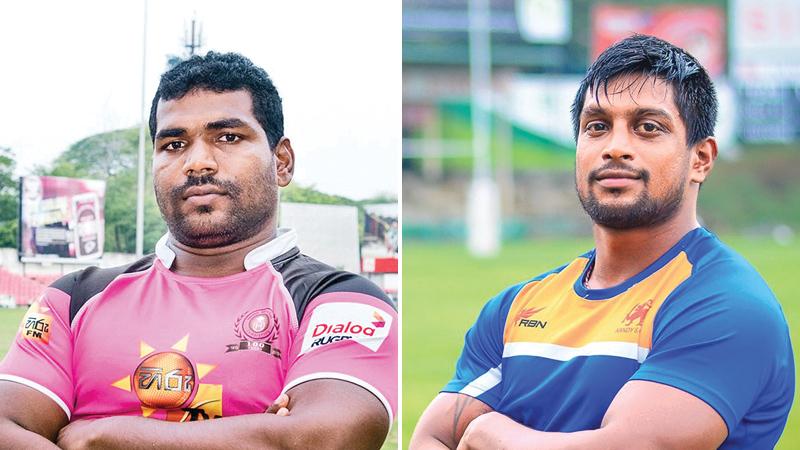 Dushmantha Priyadarshana “Bodhi” (Havelock SC captain) and Roshan Weeraratne (Kandy SC captain)