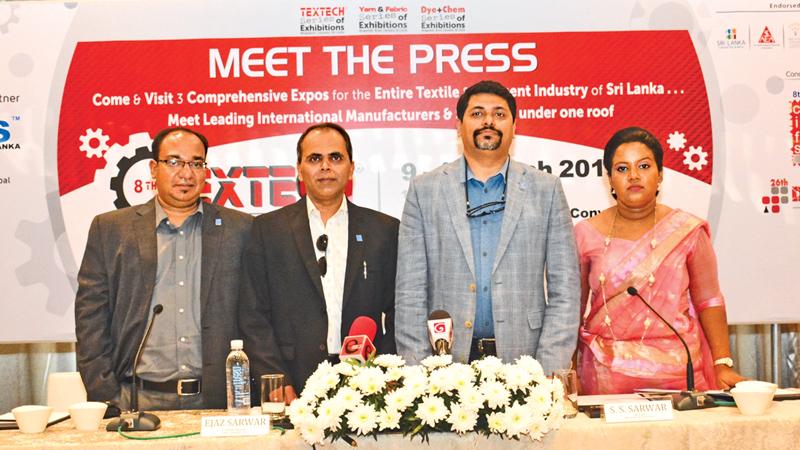The head table at the media briefing. PIC: SARATH PIERIS.