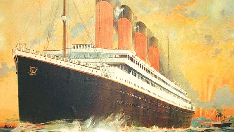 A rare lithograph pre-maiden voyage poster of RMS Titanic that sold for a world record £60,000 in 2010  Credit: PA    