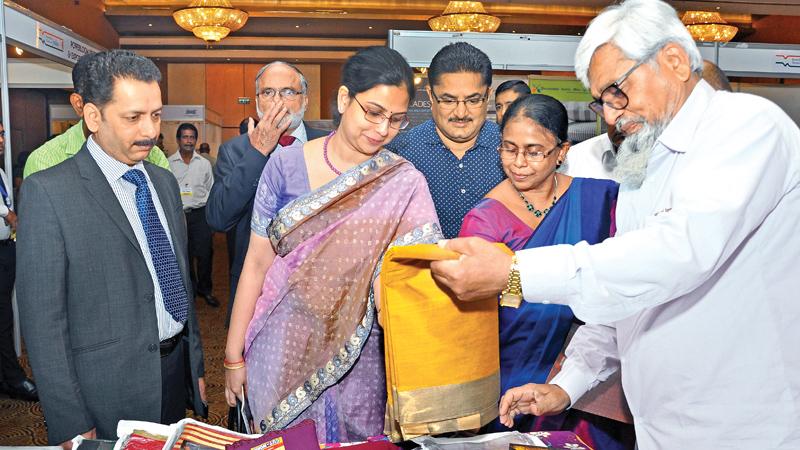 Textiles Expo-Colombo 2017 was inaugurated by Secretary Ministry of Development Strategies and International Trade, Mrs. Chandani Wijewardana. First Secretary, Commerce, High commission of India, Ms. Suja Menon, Apparel Exporters Association Chairman, Felix Fernando, Vice Chairman PDEXCIL Sunil. S. Patil, and Past Chairman PDEXCIL M. Duraisamy were also present. Picture by Thushara Fernando