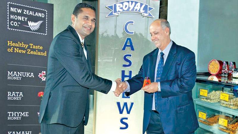 Managing Director, Royal Cashew Group, Dr. Ruwan Wathugala and Chairman - Euro Asia Packaging Pvt Ltd, Former President – Sri Lankan Institute of Packaging, J D C Perera at the NZ Manuka Honey Products launch.