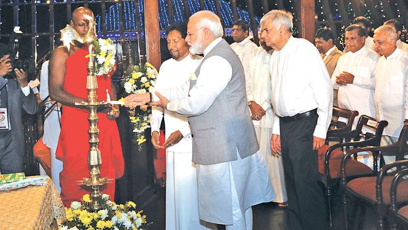 Indian Prime Minister Narendra Modi takes part in religious ceremony to mark the Vesak Festival in Colombo last week
