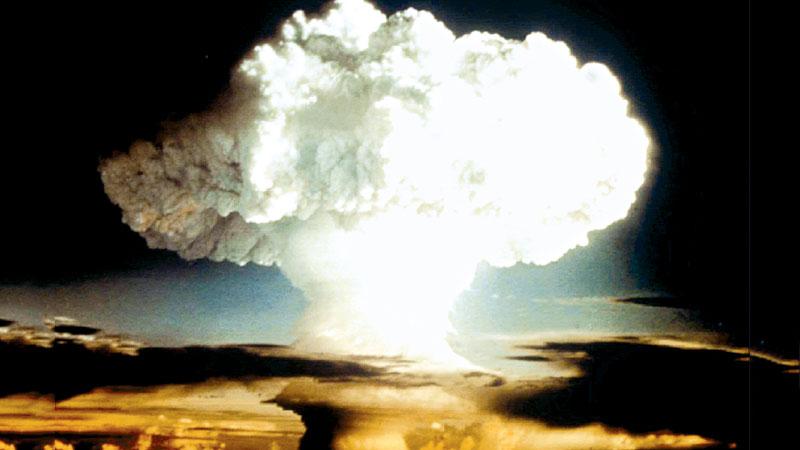 FILE PHOTO APRIL 1954 -  A nuclear test explosion from April 1954 is shown in this undatelined photo from the U.S. Defense Department. On August 6 1945, the U.S. dropped the first atomic bomb on Hiroshima, Japan, hastening the end of World War II and ushering in the nuclear age - RTXFS22 