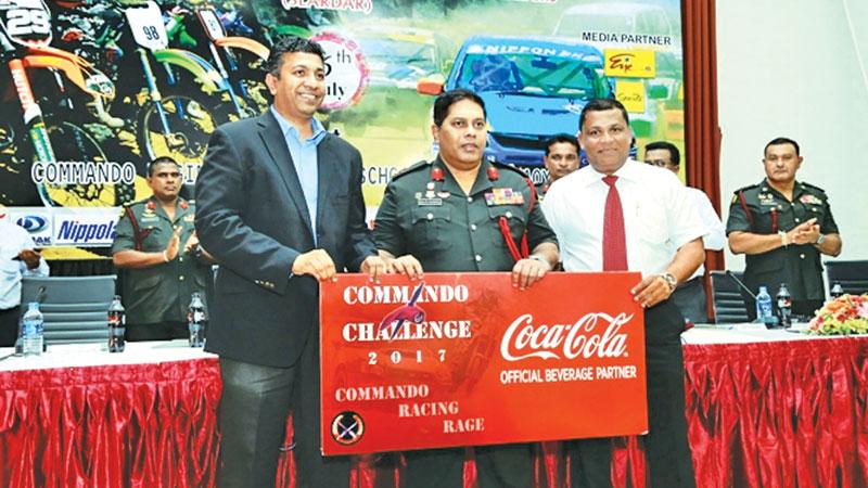 (L-R) Country Sales and Commercial Manager Shamal Gunawardene, Chairman Commando Challenge 2017 Major General, Ralph Nugera and President, SLARDAR Nishan Wasalathanthri. 