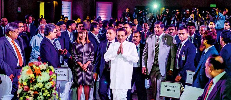 President Maithripala Sirisena yesterday attended a high-level business/economic dialogue in Dhaka, organised by the Metropolitan Chamber of Commerce and Industry, Dhaka (MCCI) and Bangladesh Investment Development Authority (BIDA) in collaboration with the Ministry of Foreign Affairs of Bangladesh.    