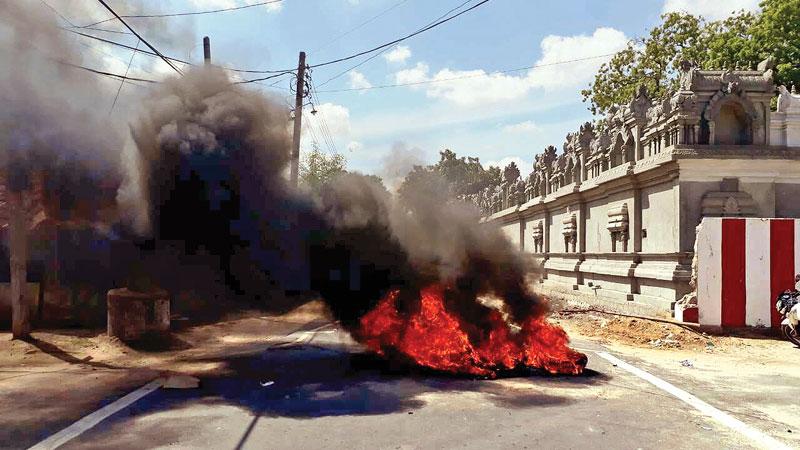 People burnt tyres in the area and blocked transport as a sign of protest