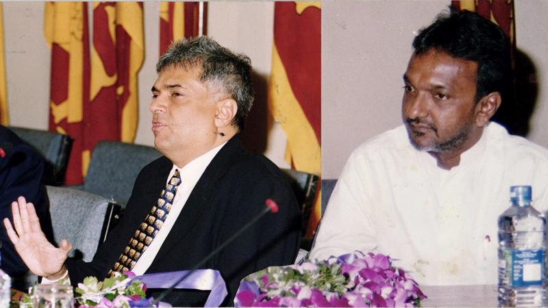 PM Ranil Wickremesinghe with the then Deputy Media Minister Imtiaz Bakeer Markar (Pix: ANCL Media Library)