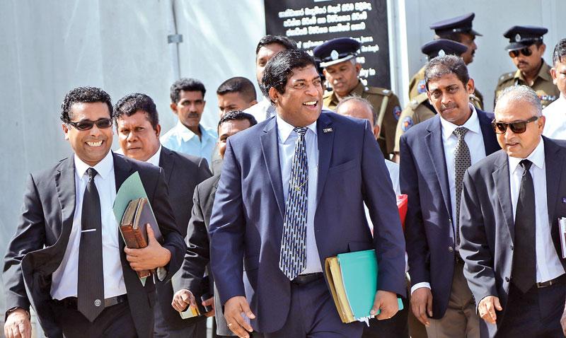 Minister Ravi Karunanayake at the PCoI premises.