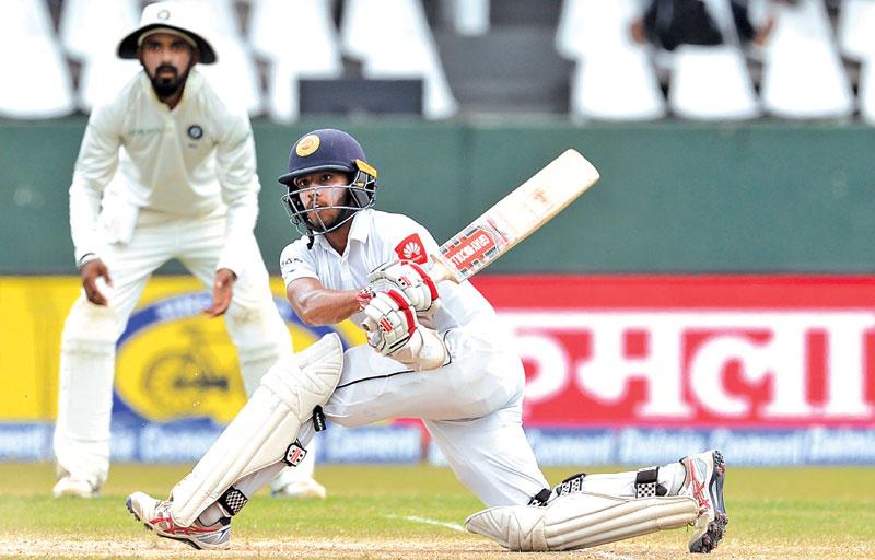 Kusal Mendis plays a shot during the third day of the second Test match – AFP