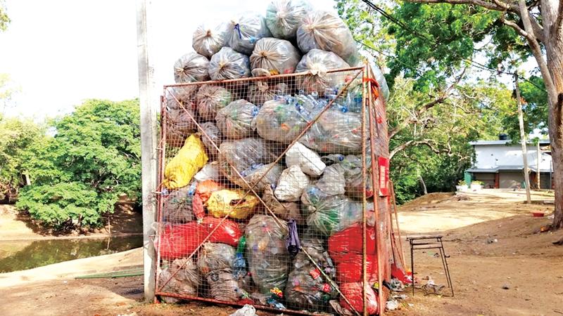 PET bottles collected by the volunteers