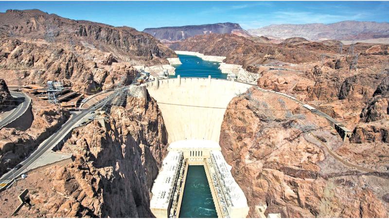 The Hoover Dam on the Arizona-Nevada border.  Pic: Jim Lo Scalzo/EPA    