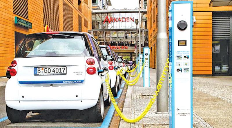 An electric cars’ charging station