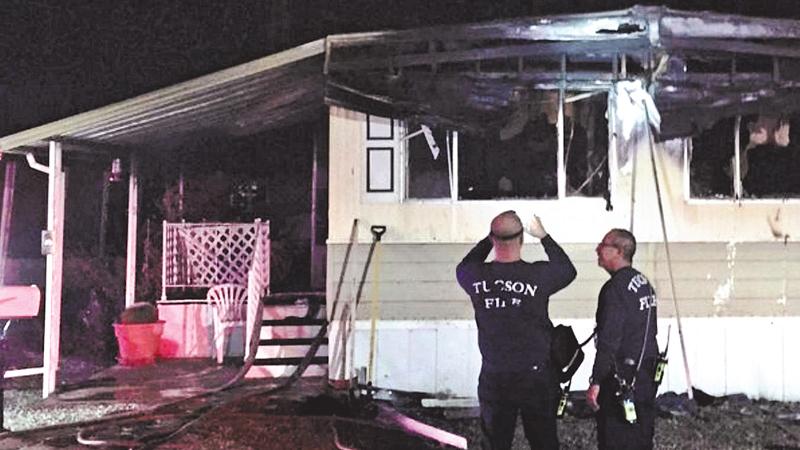 A man was reportedly trying to kill spiders with a torch when he lit his home on fire Tucson Fire Department