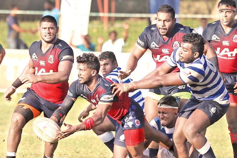 Action from the CR & FC Vs Navy Rugby encounter                                                                                          Pic : Thilak Perera