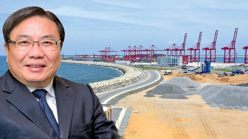 The newly constructed  breakwater of the  Colombo Harbour