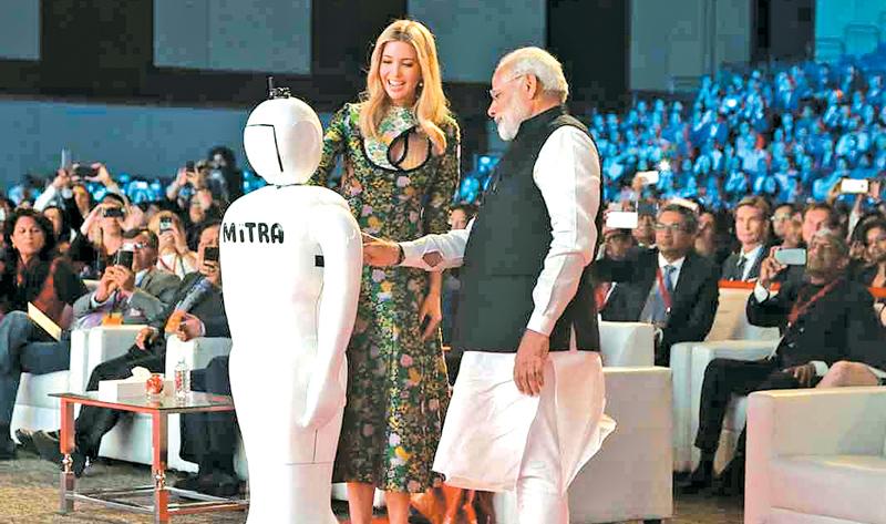  Indian Prime Minister Narendra Modi and Ivanka Trump at the GES opening ceremony.