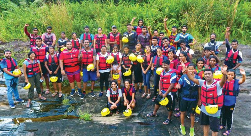 Youth Ambassadors at the three-day adventure camp in Kitulgala   