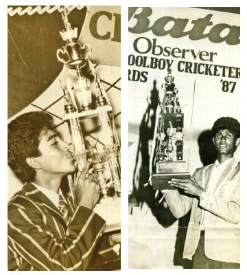 Past winners of the Observer Schoolboy Cricketer -Roshan Jurampathi 1986 -Rohan Weerakkody 1987