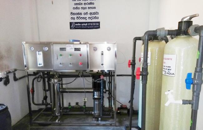 A Reverse Osmosis (RO) plant provided  by Jinasena (Pvt) Ltd.
