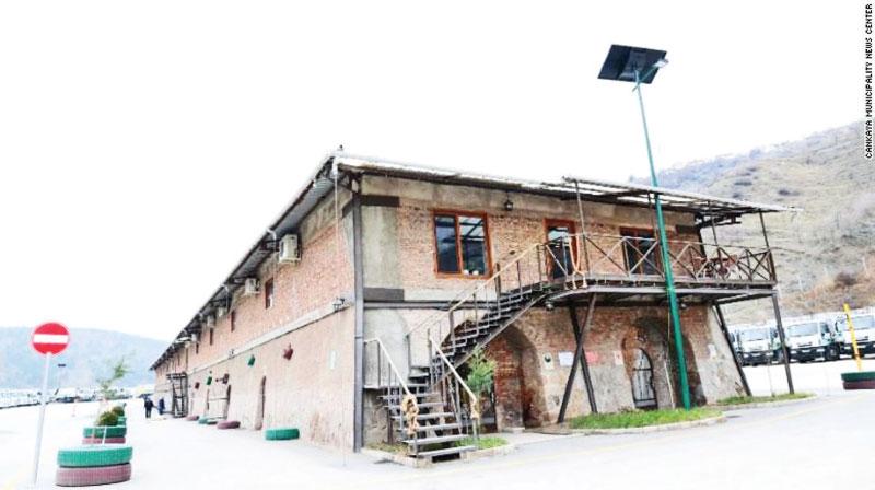 The library is housed in an old brick factory at the headquarters of the city’s  sanitation department.    