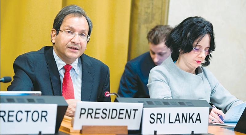 Ravinatha Aryasinha, Permanent Representative of Sri Lanka and President of the Conference on Disarmament, 2018 Session, Palais des Nations. Pic: Violaine Martin