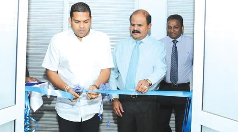 Minister of Telecommunications and Digital Infrastructure Harin Fernando opens the new Contact Centre in Bandarawela. SLT Group Chairman P. G. Kumarasingha and Chief Commercial Officer/Group Chief Enterprise and Wholesale Officer SLT Kiththi Perera are also in the picture.   