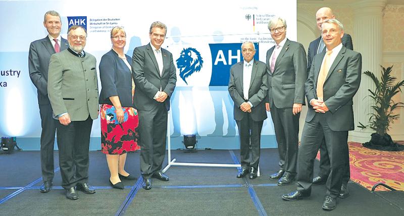Minister Malik Samarawickrama with German Chambers of Commerce and industry (DIHK) CEO Dr. Martin Wansleben and officials.