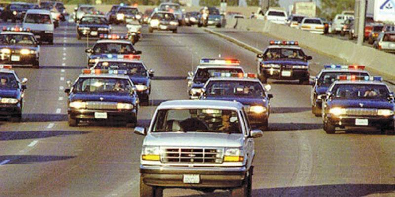 O.J. Simpson running from police on June 17, 1994