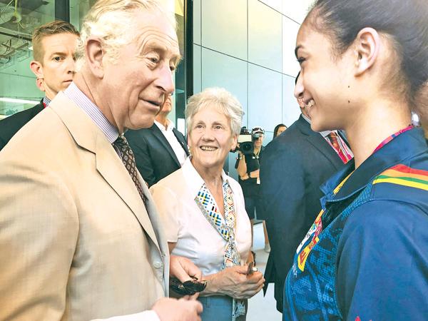 Anna-Marie Ondaatje of Sri Lankan parentage greeted by Prince Charles