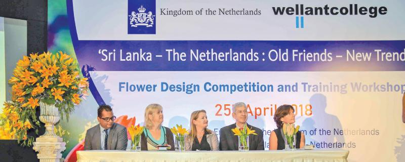 Nishan Dissanayake – Senior Policy Advisor Agriculture; Embassy of the Kingdom of the Netherlands, Rita van Ramshot - Teacher of Flower Design; Wellant College, Diane Smit – Teacher of Flower Design; Wellant College, WouterVerhey – Agriculture Counsellor; Embassy of the Kingdom of the Netherlands and Joanne Doornewaard – Ambassador of the Kingdom of the Netherlands to Sri Lanka and the Maldives