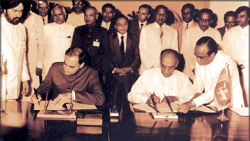 The signing of the ‘famous’ Indo-Lanka Accord