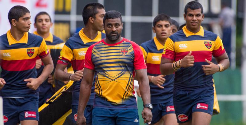 Trinity College’s rugby players warm up before their match against St. Peter’s College last week.  (Picture courtesy papare)