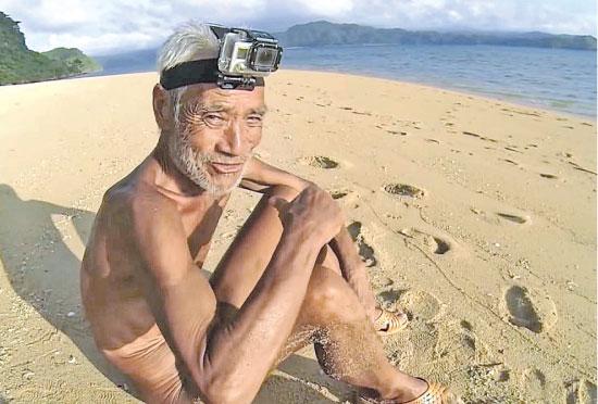 Masafumi Nagasaki, 82, lived alone naked on a remote Pacific island for nearly 30 years.     
