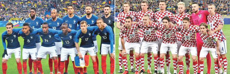 France team members and Croatia team members