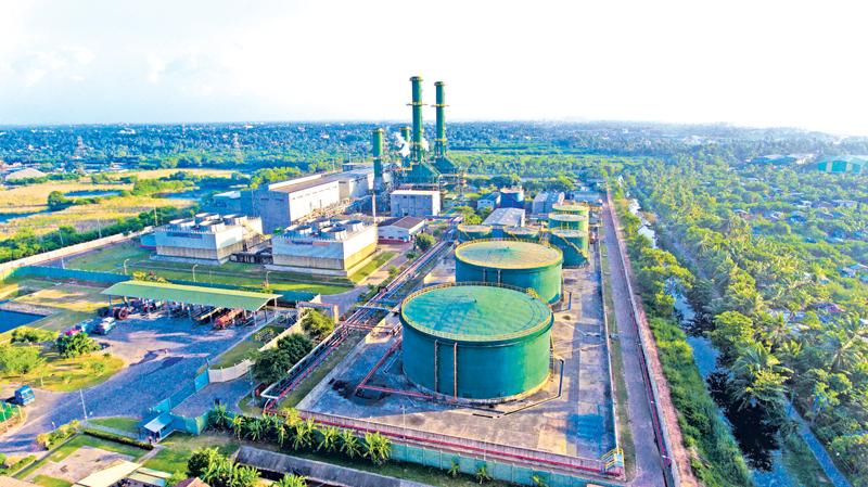 An aerial view of the Combined Cycle Power Plant at Kerawalapitiya