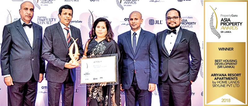 From left: Hiran Gunasekera, Nalin Herath and Mrs Harshani Herath - General Manager, Chairman and Director of Home Lands Skyline (Pvt) Ltd., respectively, with General Manager, UrbanSpace Interiors (Pvt) Ltd., Chartered Architect Chanaka Ariyarathne.  