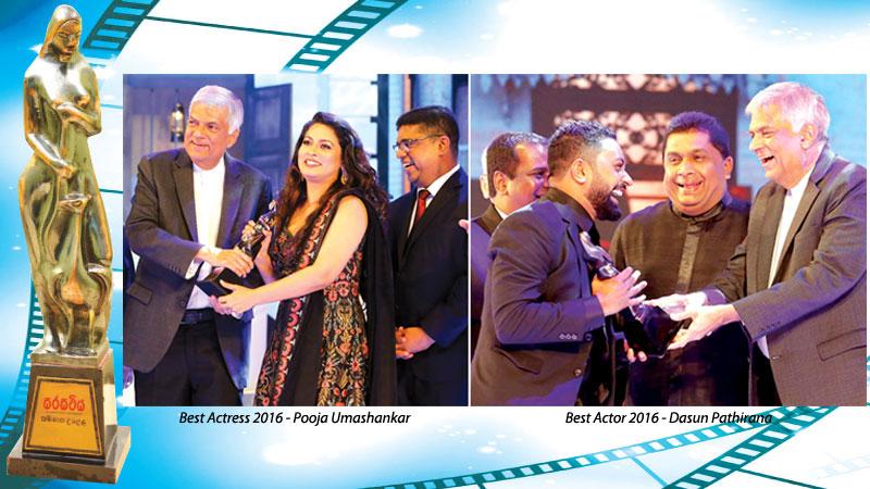 [Left] Best Actress 2016 - Pooja Umashankar [Right] Best Actor 2016 - Dasun Pathirana