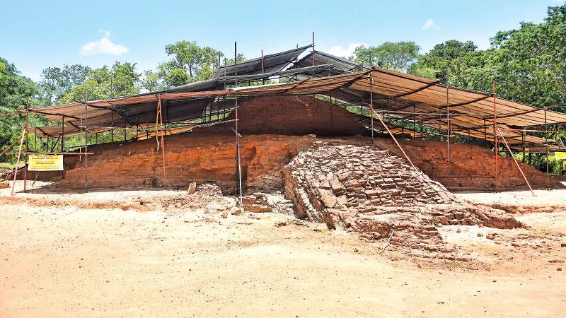 MAGNIFICENT MONUMENTS: The glorious brick built ruined dagoba seen after excavations 